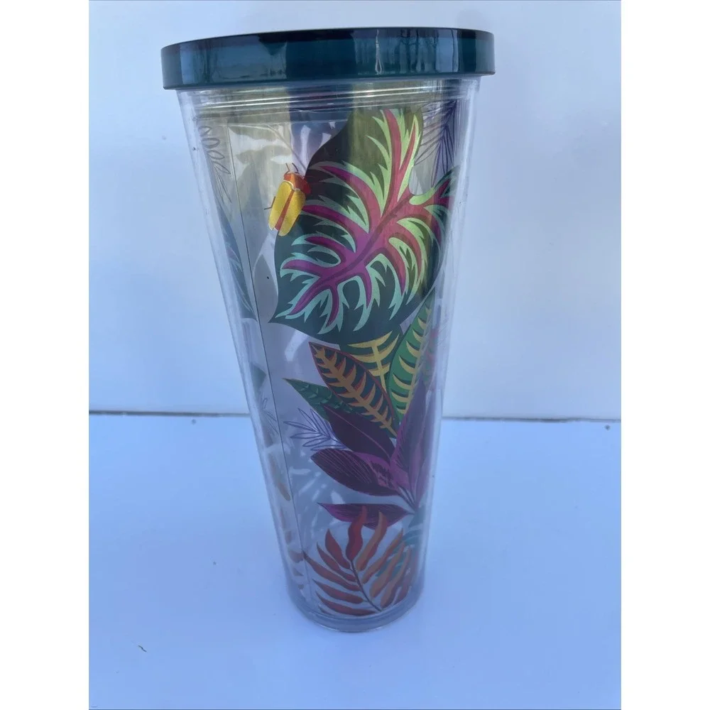 Starbucks 2017 Metallic Tropical Leaves Aloha Jungle Tumbler Venti 24oz-No Straw
